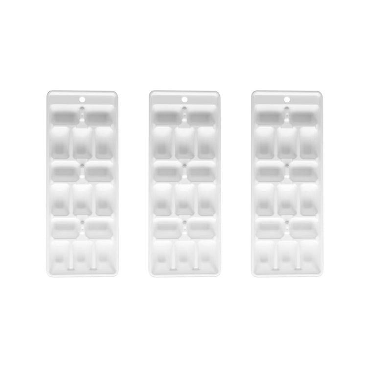 Lot de 3 bacs à glaçons de 15 glaçons en plastique blanc Fackelmann
