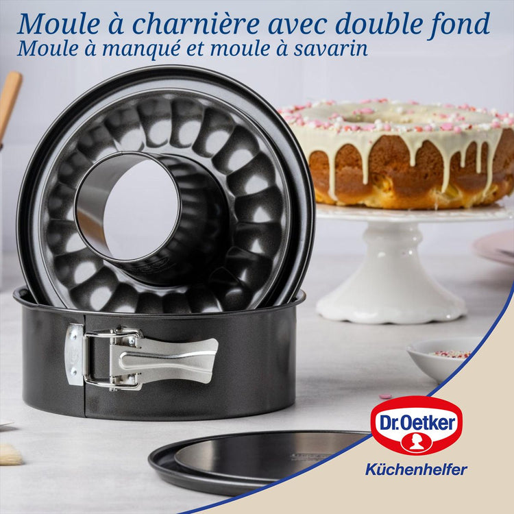 Lot de 2 moules à gâteaux 20/20 cm en acier Dr Oetker Back Freude