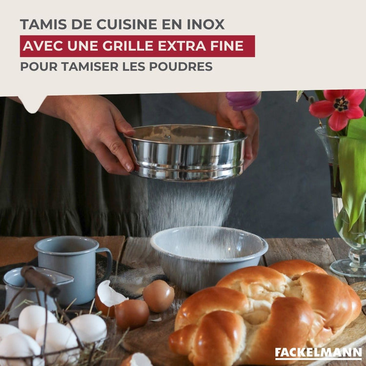 Ensemble de 2 Tamis de cuisine inox extra fin 18 cm de diamètre Fackelmann Basic