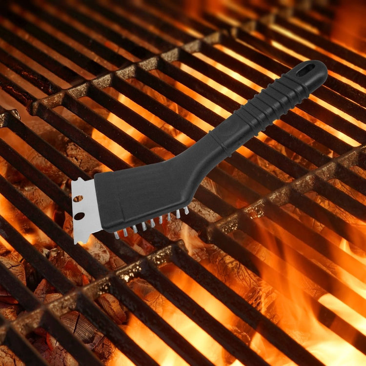 Ensemble de 2 Racloirs à plancha et brosse à barbecue 2 en 1 22 cm Fackelmann BBQ Edition