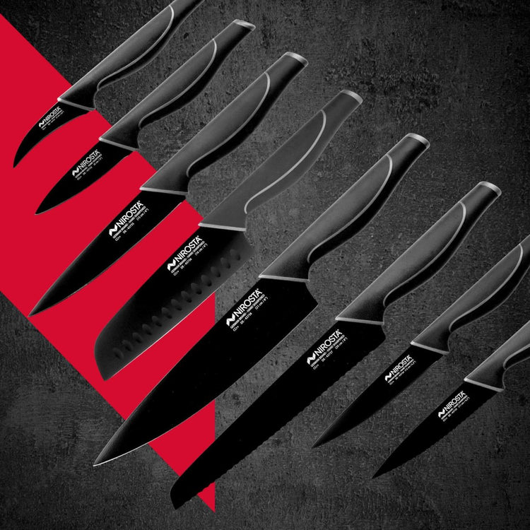Set de 4 couteaux d'office 24 cm en inox Nirosta Black Edition