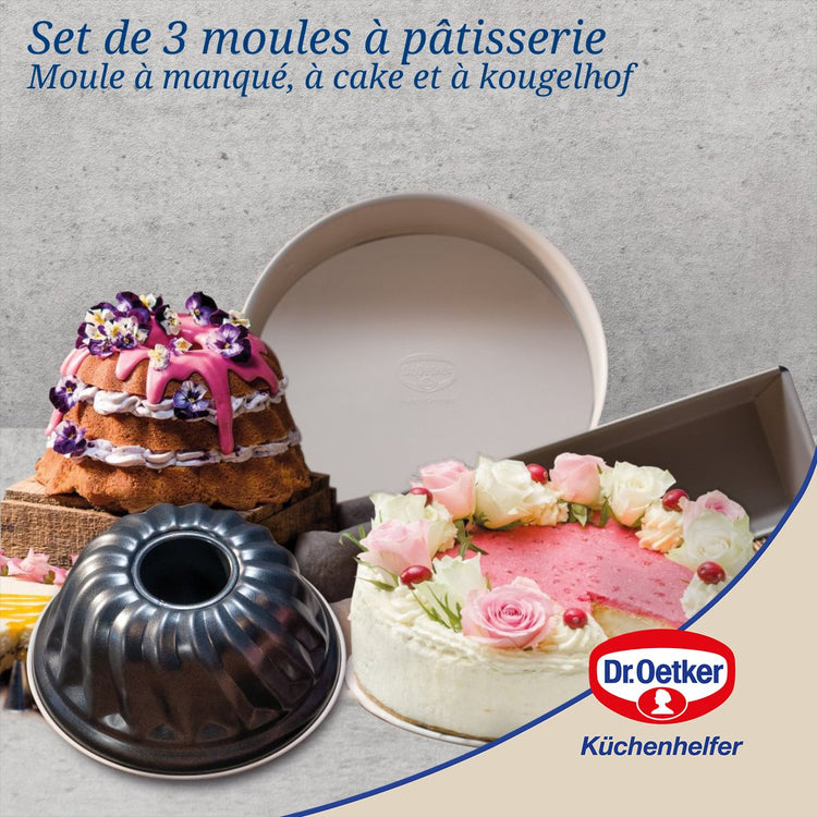 Lot de 2 moules à gâteaux Ø 22/26 cm en acier et céramique Dr oetker Back-trend