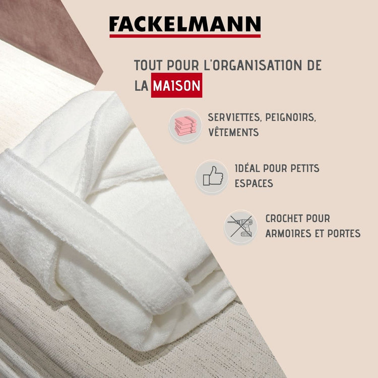 Lot de 2 crochets muraux en métal Fackelmann Tecno