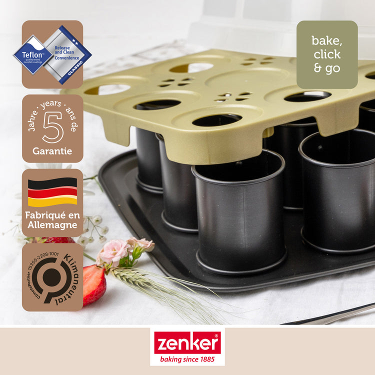 Lot de 2 moules à gâteaux 29/29 cm en acier Zenker Bake Click and Go