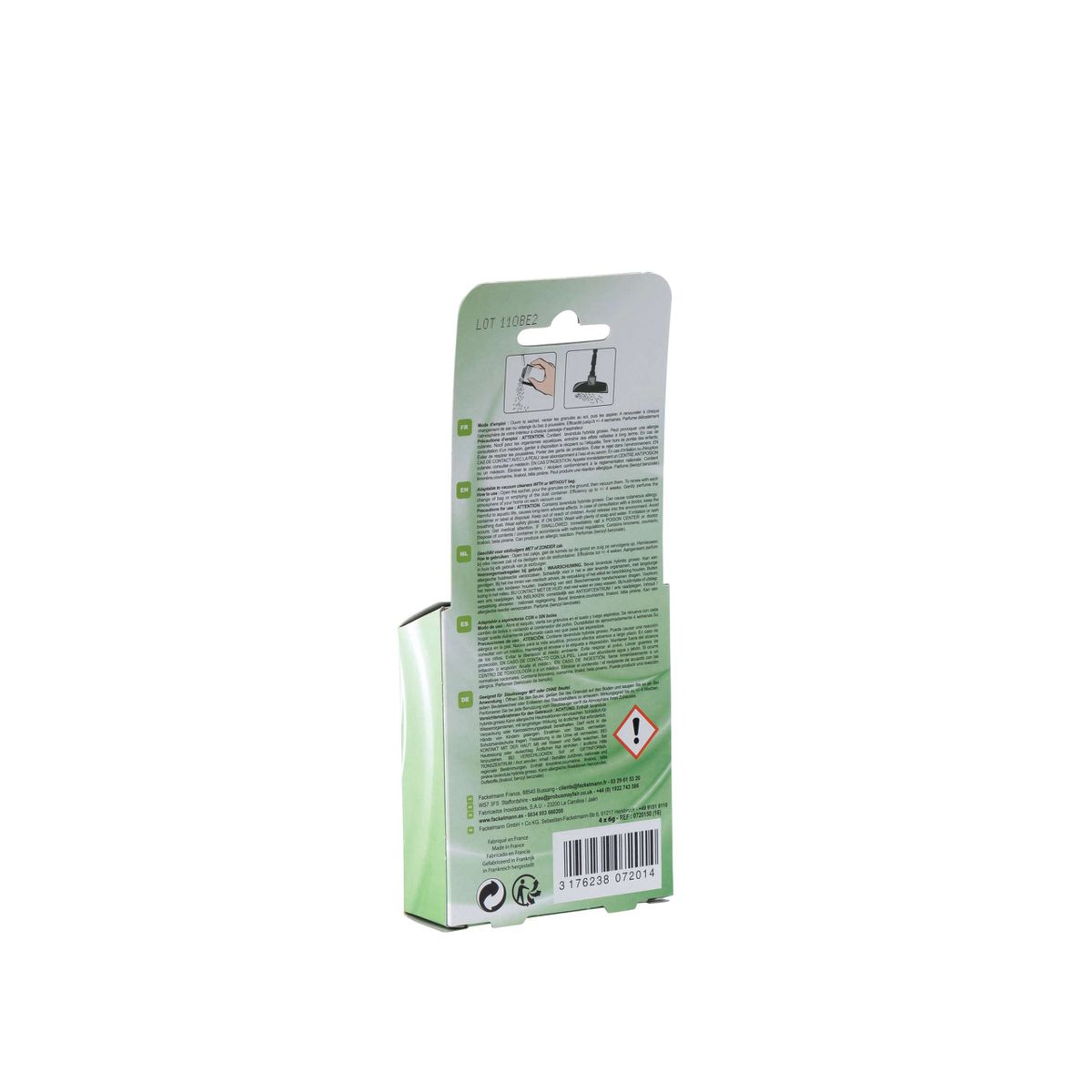 Lot de 4 sachets de parfum pour aspirateur odeur menthe/eucalyptus TopFilter