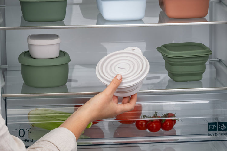 Boite à Snacks Pliable en Silicone Blanc Fackelmann Storage