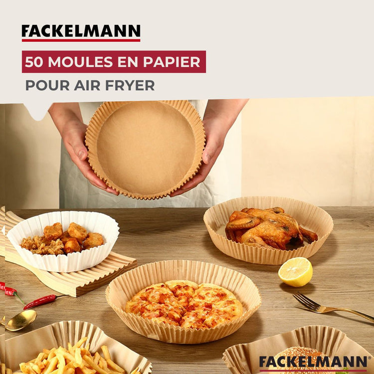 50 Moules en papier cuisson pour air fryer carrés 16 cm Fackelmann Divers