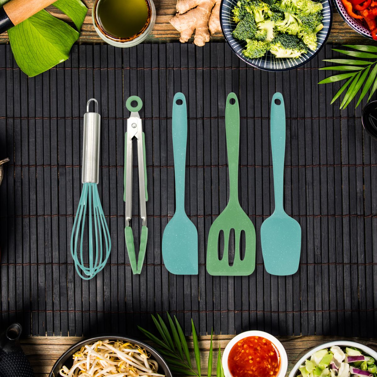 5 ustensiles de cuisine pour enfants en silicone Zenker Mini Monster