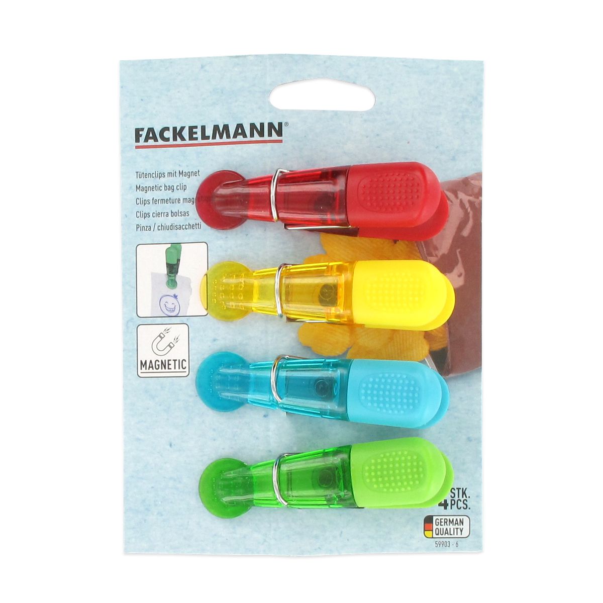 Lot de 4 pinces magnétiques Fackelmann Tecno