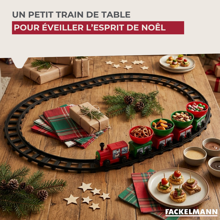 Décoration de Noël Train de table pour apéritif, fondue savoyarde Fackelmann