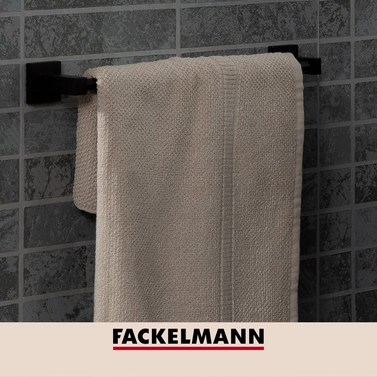 Porte serviette mural vertical noir mat Fackelmann New York