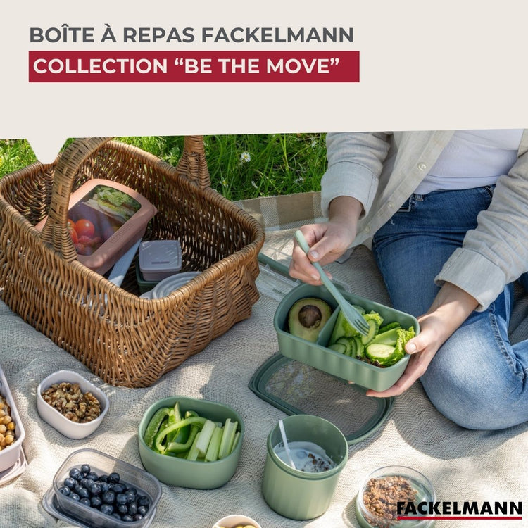 Lot de 4 lunch box 1L avec 4 ustensiles de cuisine Fackelmann Storage
