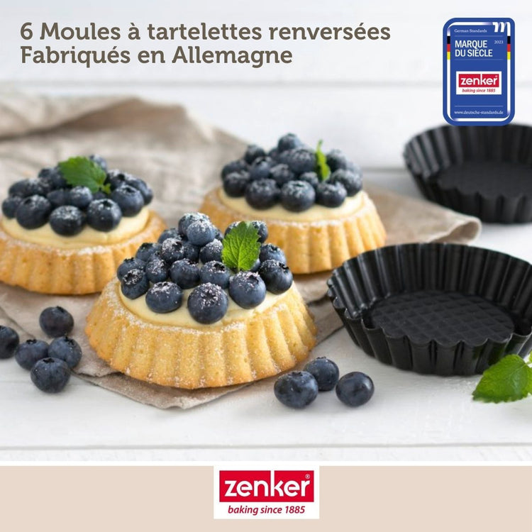 Set de 9 ustensiles de pâtisserie 6 moules à gâteaux 2 bols et 1 spatule Black mettallic Black mettallic Zenker  Black mettallic
