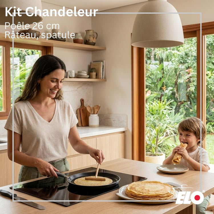 Set de 1 poêle de cuisson 26 cm en aluminium avec 2 ustensiles de cuisine sans PFAS Elo Ducato