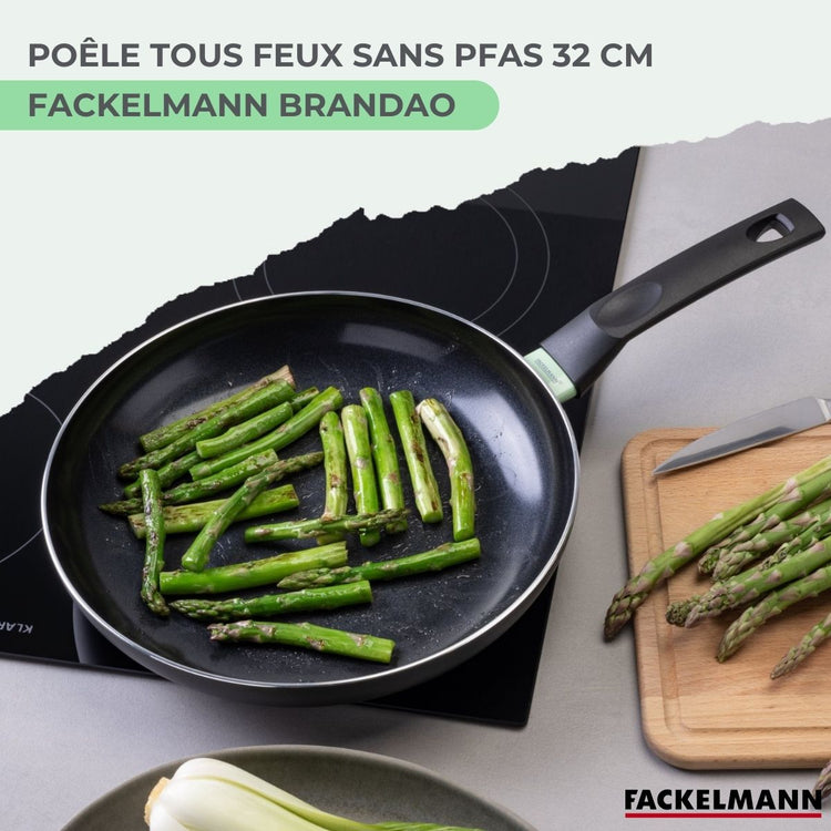 Set poêle antiadhésive céramique 30 cm et 6 ustensiles Fackelmann Brandao