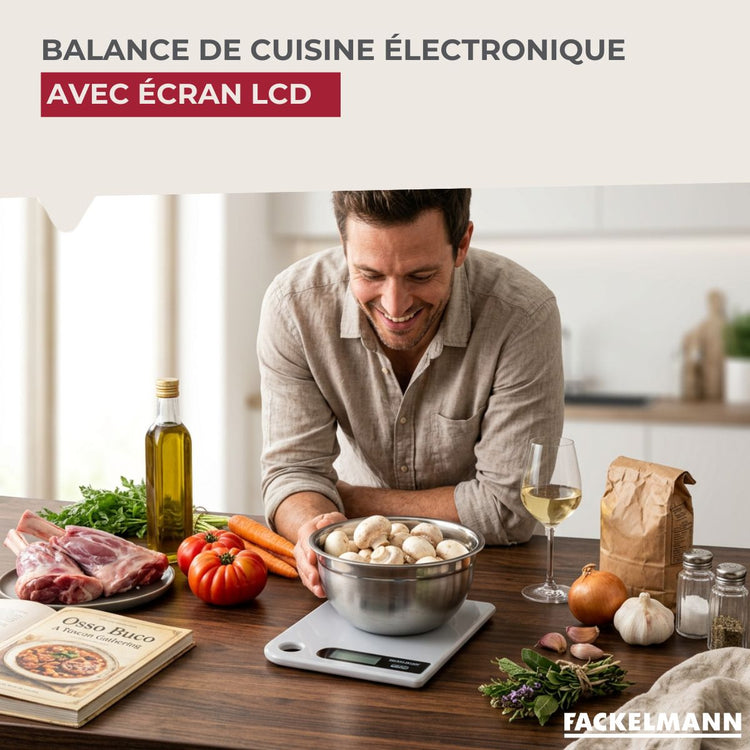 Balance de Cuisine Électronique Grise 5 kg Fackelmann
