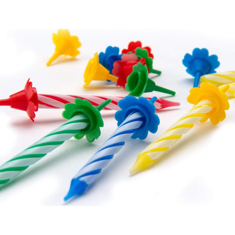2 Lots de 24 bougies d'anniversaire et 12 bobèches Fackelmann Rio Party