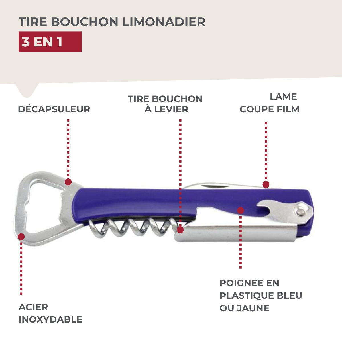 Tire-bouchon limonadier coloré Fackelmann Bar Concept