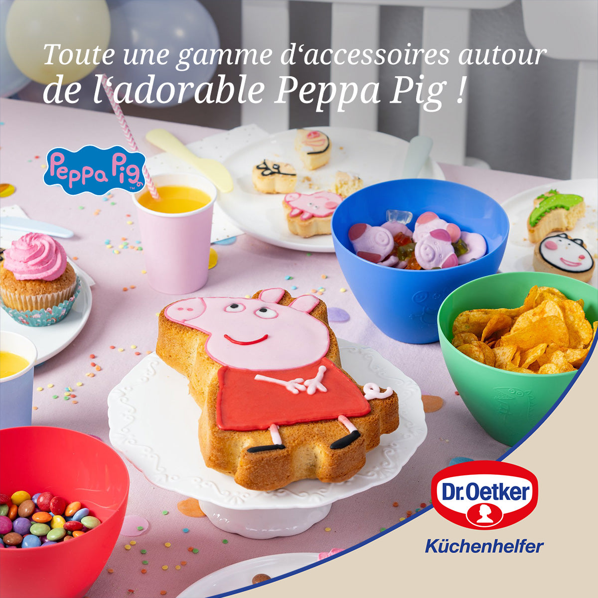 8 pochettes cadeaux avec autocollants Dr. Oetker Peppa Pig