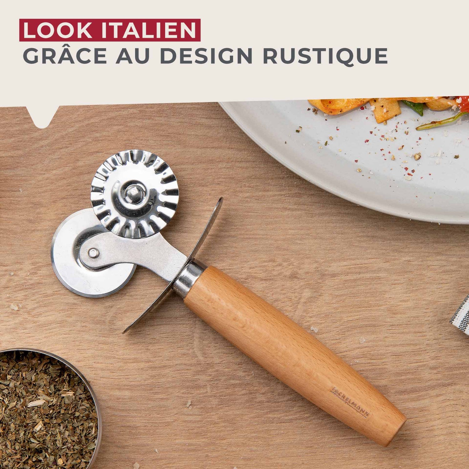 Roulette double embout pour pâtes fraiches Fackelmann Pizza & Pasta