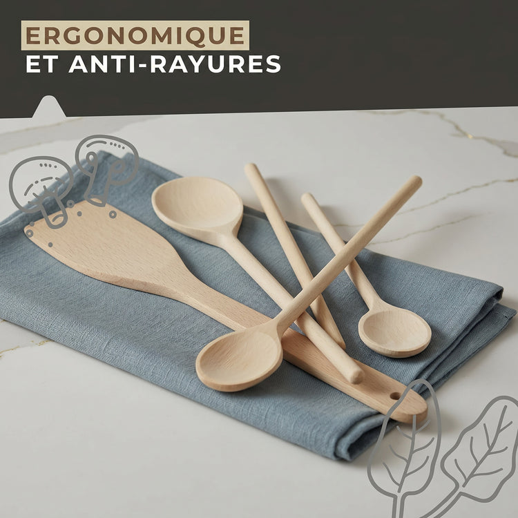 Set de 4 ustensiles de cuisine en bois FSC Fackelmann Eco Friendly