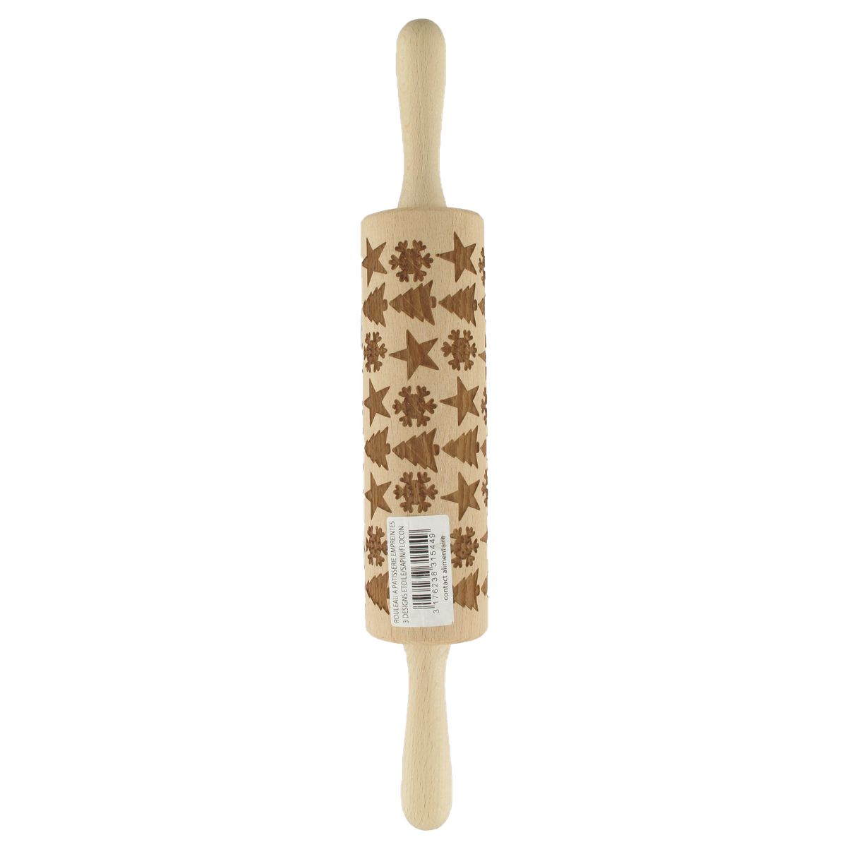 Rouleau à pâtisserie en bois motif noël Fackelmann