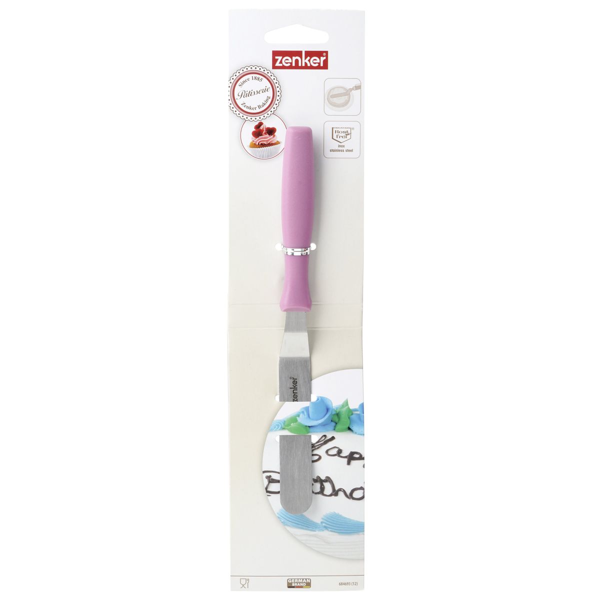 Spatule à pâtisserie coudée manche rose 22,2 cm Zenker Sweet Sensation