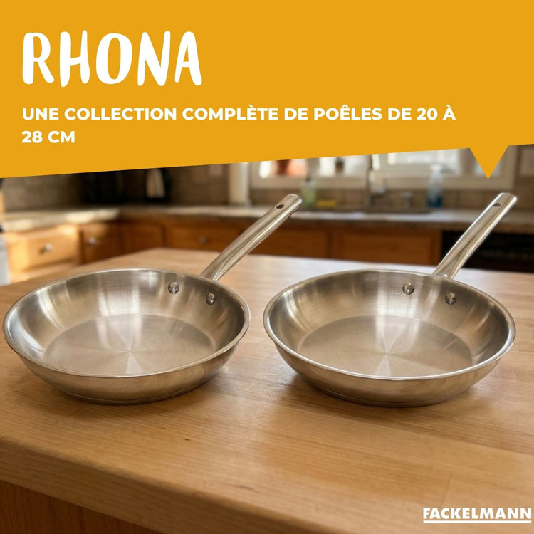 Lot de 2 poêles à frire 24 cm et 28 cm en inox Fackelmann Rhona