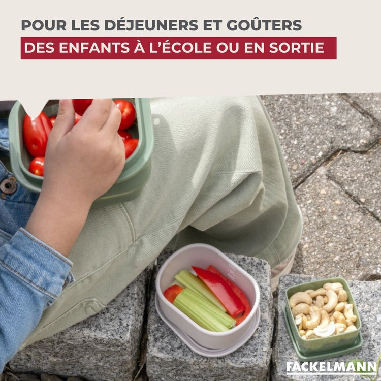 Lot de 2 lunch box 1L avec 2 ustensiles de cuisine Fackelmann Storage