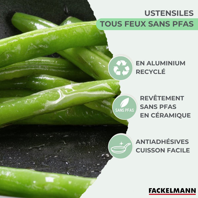 Ensemble de 4 poêles de 20, 24, 28 et 30 cm et 3 casseroles 16, 18 et 20 cm Fackelmann Brandao