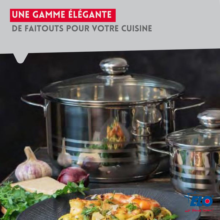 Ensemble de 1 Poêle de cuisson 20 cm et 3 faitouts 12, 14 et 20 cm Elo Prima Brillant