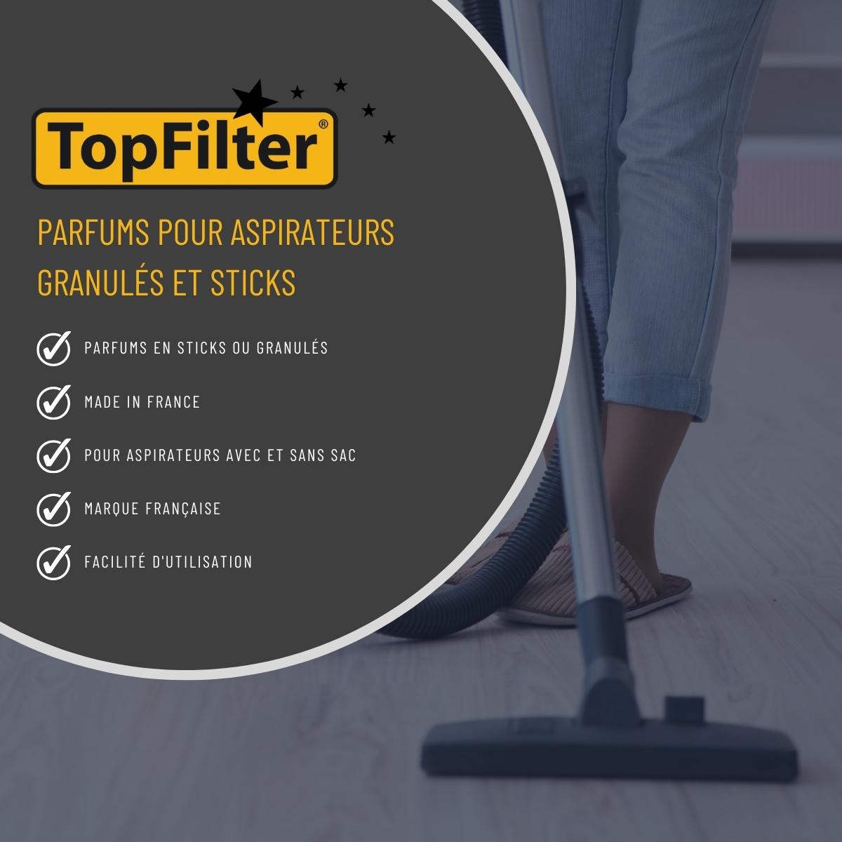 Lot de 2 x 4 Sachets de granulés de parfum pour aspirateur à la citron TopFilter