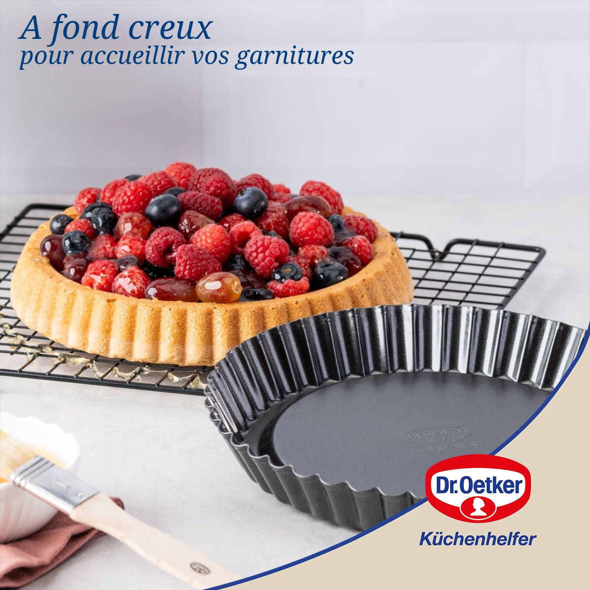 Set de 2 moules à tarte renversée 22 cm et 28 cm Dr Oetker tradition