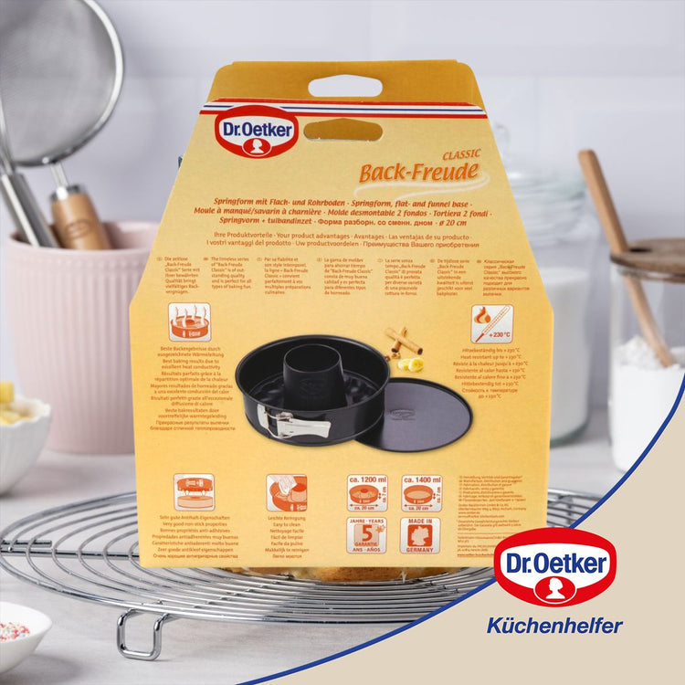 Lot de 2 moules à gâteaux 20/20 cm en acier Dr Oetker Back Freude