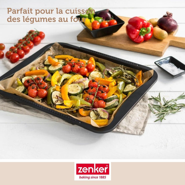 Lot de 2 moules à gâteaux 35-52/32/3 cm en acier Black mettallic Black mettallic Zenker  Black mettallic