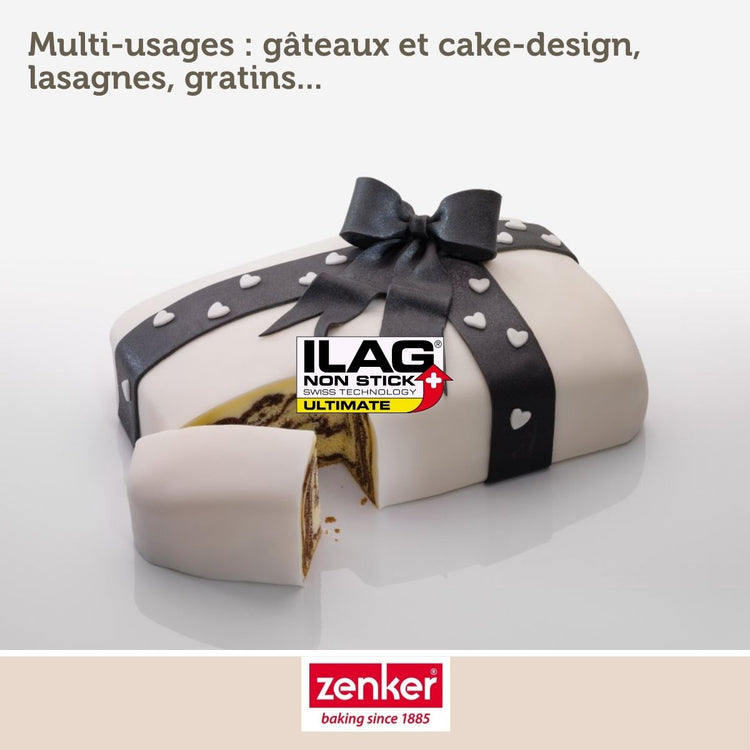 Lot de 2 moules à gâteaux rectangulaires 28/18 cm en acier Zenker Smart Pastry