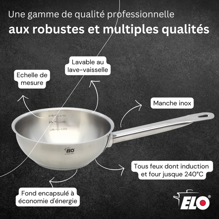 Sauteuse 16 cm en acier inoxydable 18/8 Elo Profi Cuisine