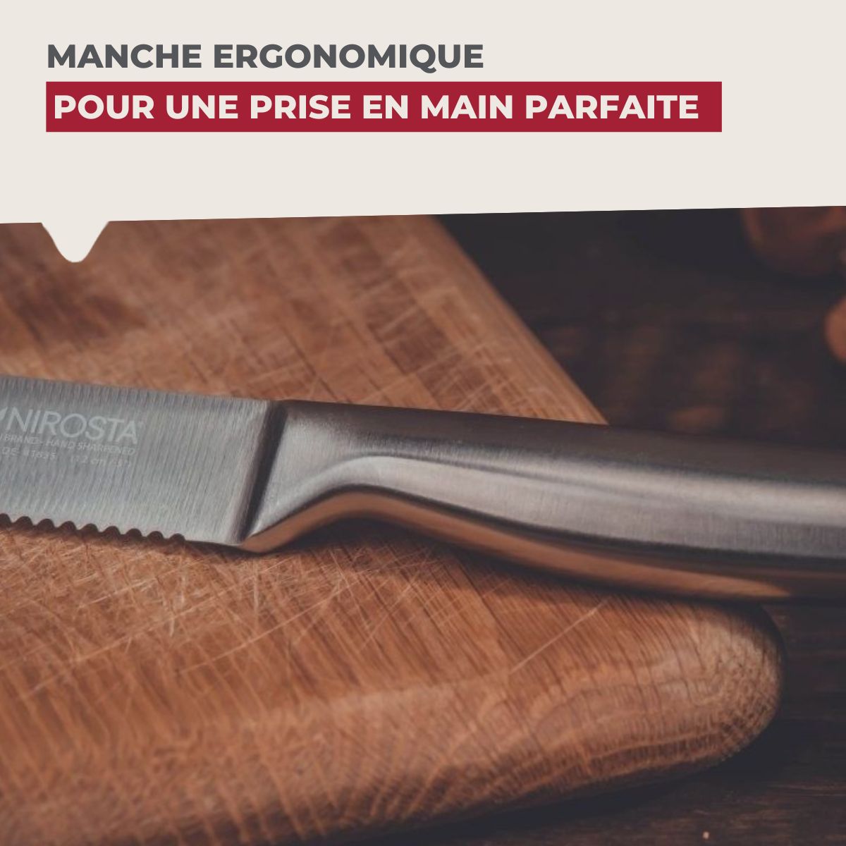 Couteau de cuisine professionnel lame crantée Nirosta Star