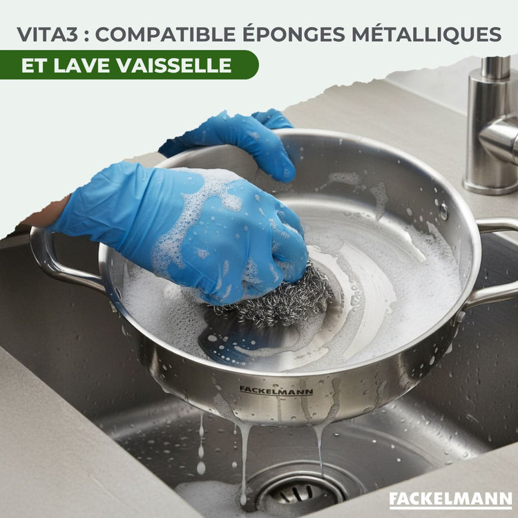 Gril 28 cm en inox 18/10 Triply Fackelmann Vita3