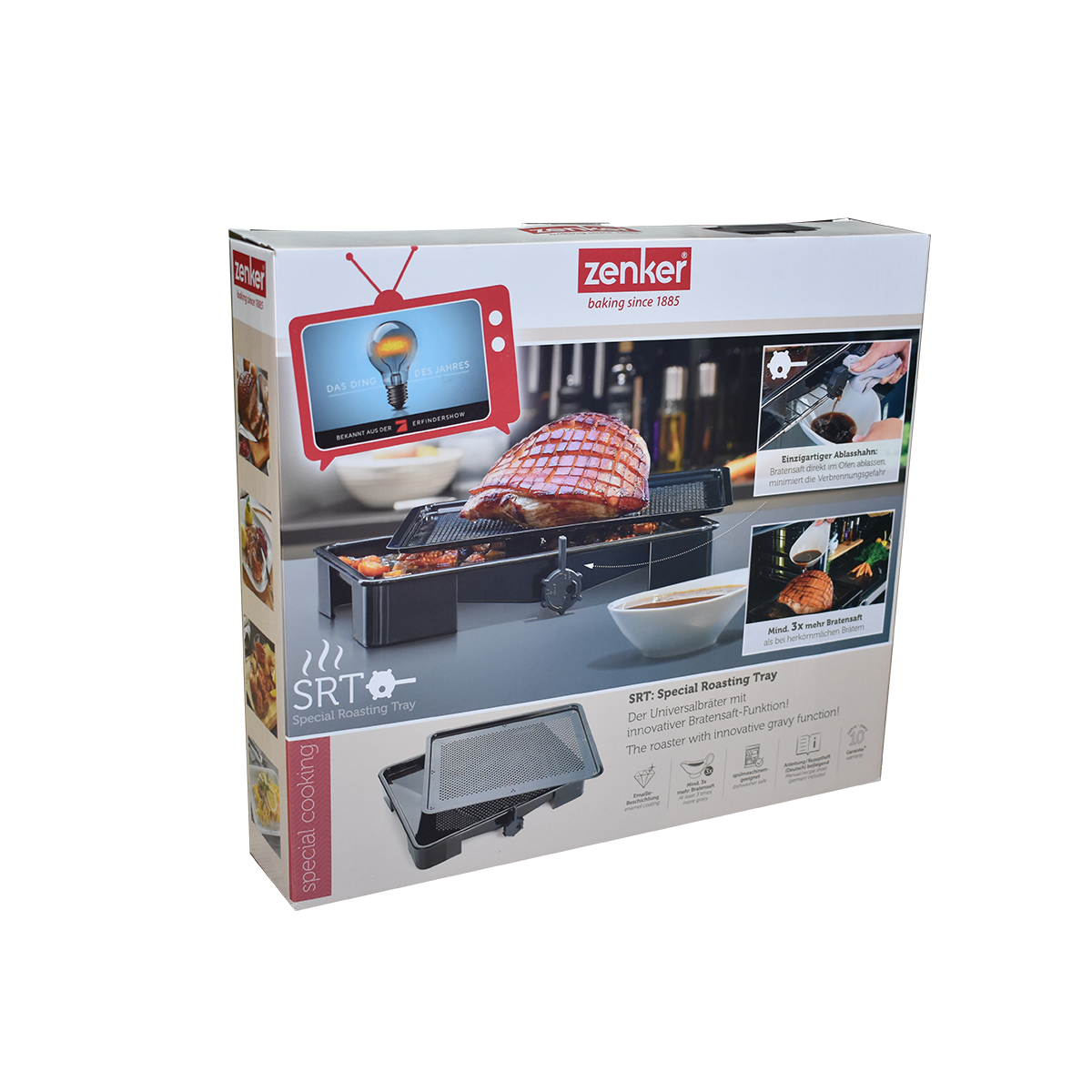 Plat de cuisson four pour rôti avec bac de récupération du jus de 3 litres Zenker Special Cooking