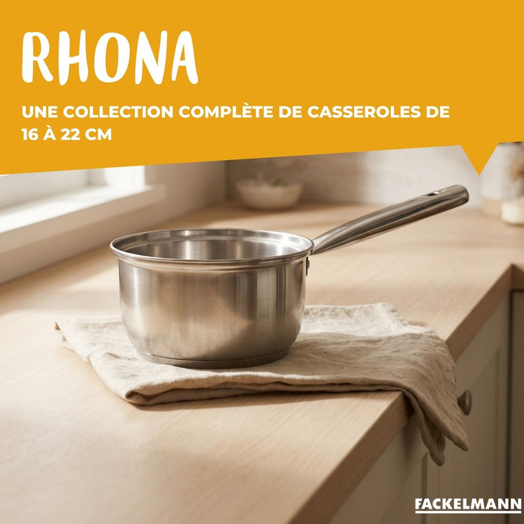 Lot de 4 casseroles 16/18/20/22 cm en inox Fackelmann Rhona