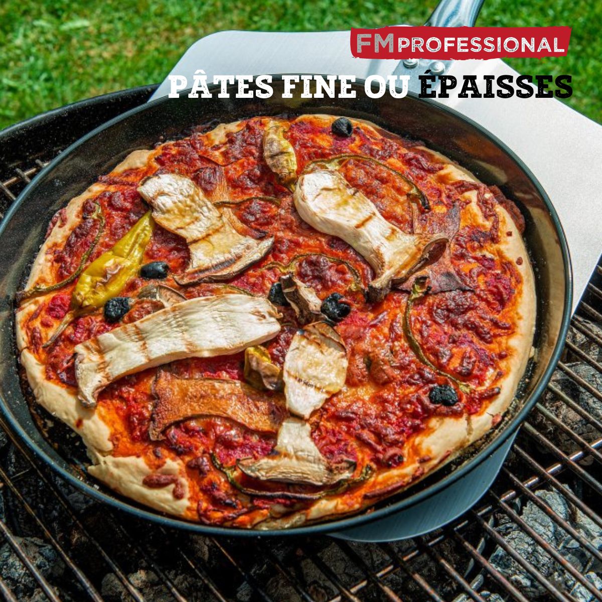 Plaque à pizza perforée ronde four et barbecue 32 cm FM Professional Barbecue