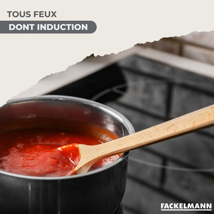 Set 3 casseroles 12 16 et 20 cm en inox et 6 ustensiles Fackelmann Geneva