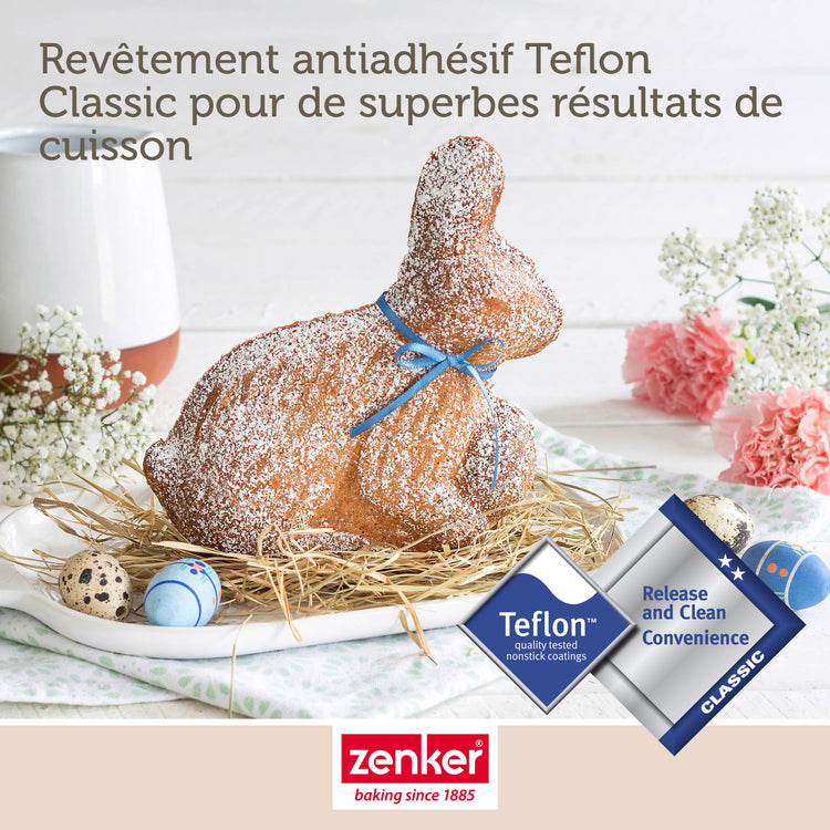 Lot de 2 moules à gâteaux 3D en forme de lapin de Pâques 600 ml Zenker Pâques