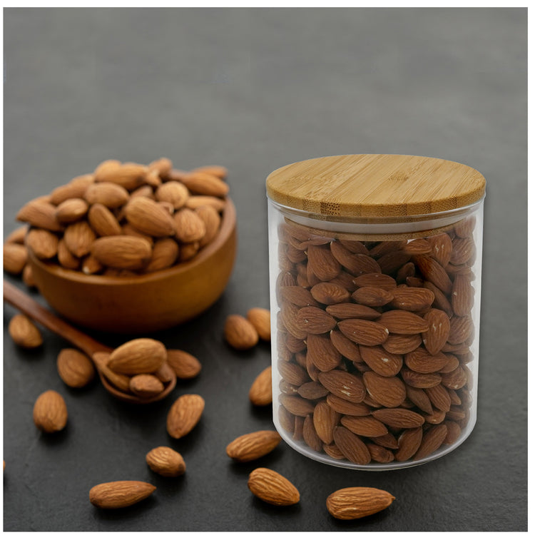 Set de 4 boîtes de conservation en verre avec couvercle en Bambou Fackelmann Eco Friendly
