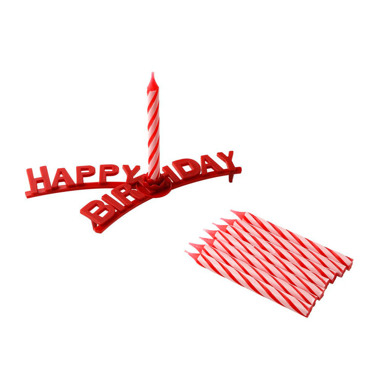 Lot de 2 bougies d'anniversaire avec support anniversaire Fackelmann Rio party