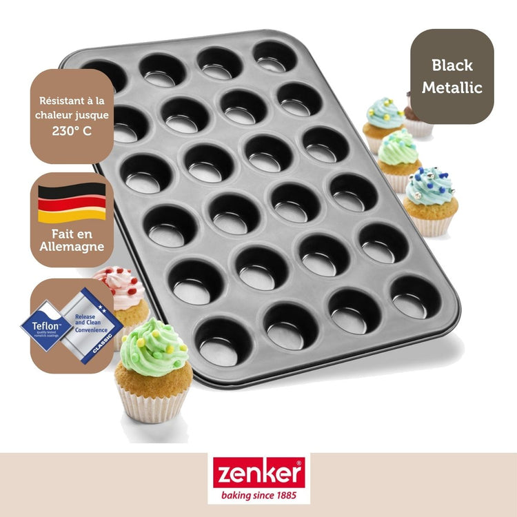 Lot de 2 moules à gâteaux 38,5/26,5 cm en acier Black metallic Black mettallic Zenker  Black mettallic