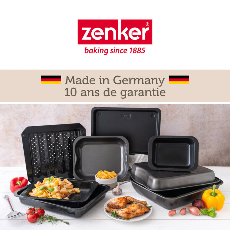 Lot de 2 plats four 33/33 cm en acier émaillé avec 2 ustensiles Zenker Special cooking