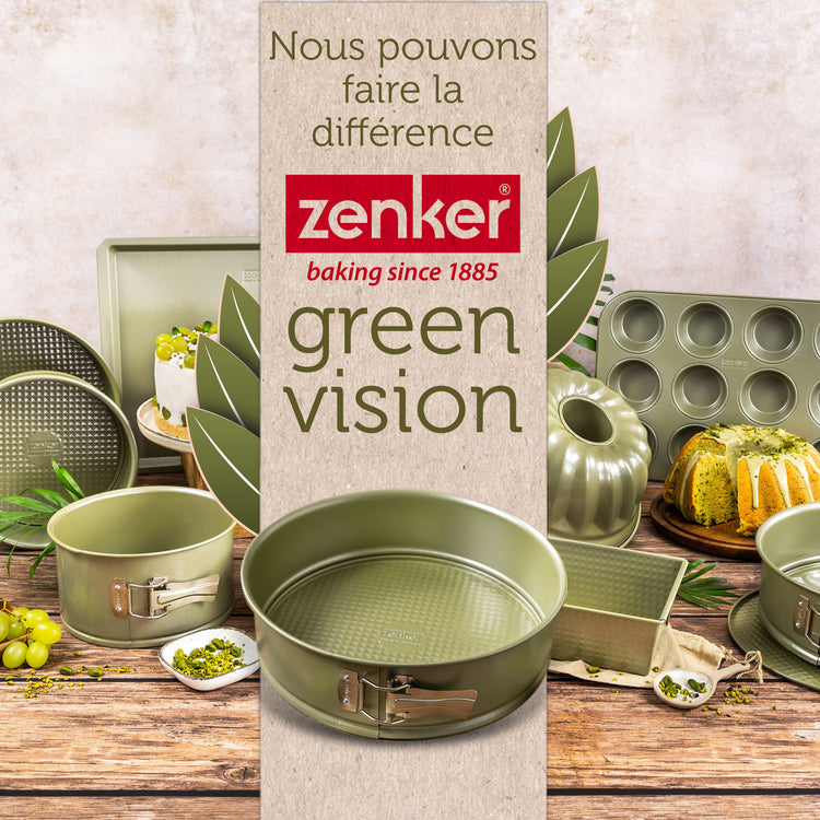 Lot de 2 moules à gâteaux 26/26 cm en acier Zenker Green Vision