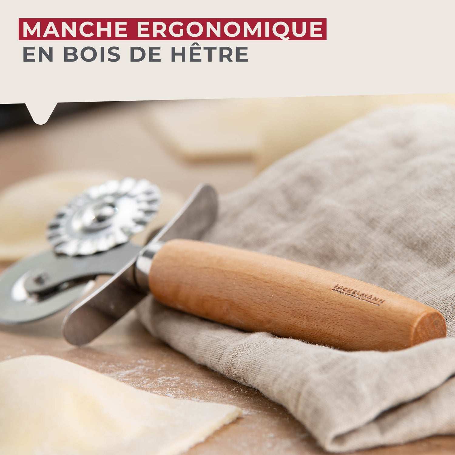 Roulette double embout pour pâtes fraiches Fackelmann Pizza & Pasta